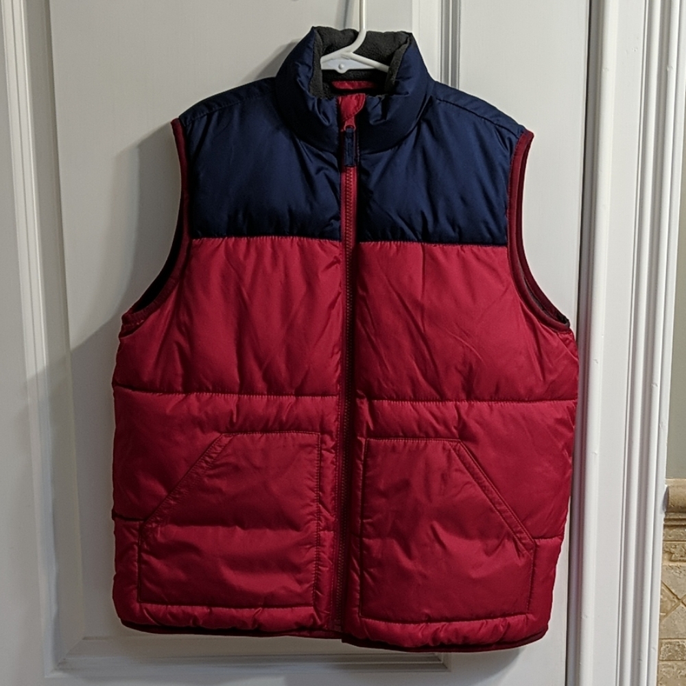 Old Navy red and navy puffer vest